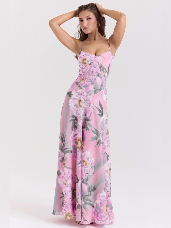 House of CB Dresses & Skirts - SEREN
Pink Floral Print Lace Back Maxi Dress L+
